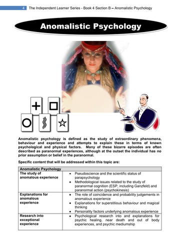 PSYA4 Section B Anomalistic Psychology | Teaching Resources