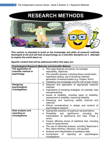 PSYA4 Section C Research Methods (AQA Old Specification)