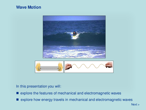 Waves and Vibrations - Wave Motion