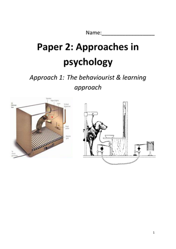 AQA A Psychology 2015 specification Behaviourist and Social Learning Theory booklet 