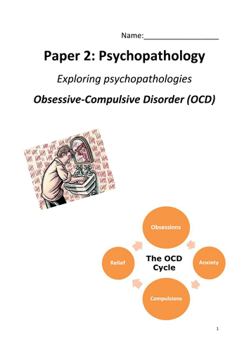 AQA 2015 specification psychopathology abnormality obsessive compulsive disorder OCD booklet