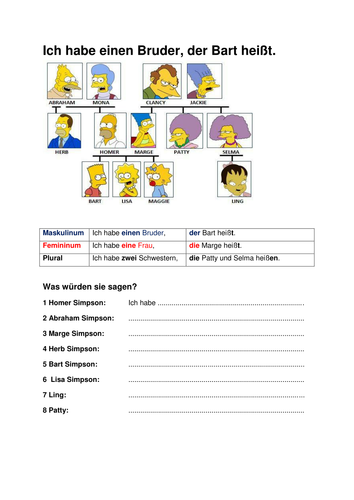 Ich habe einen Bruder, der Bart heißt.