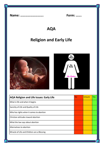 Early Life AQA Revision Booklet