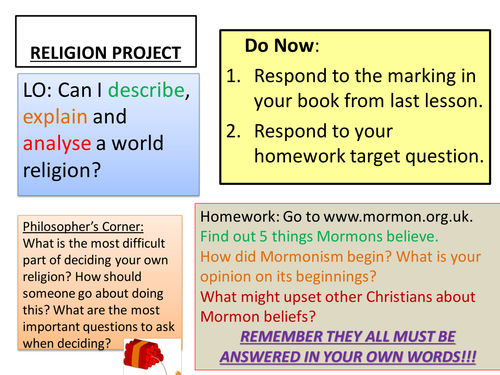 Research a Religion Project