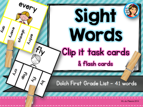 Sight Words Dolch Clip it Cards (First Grade List)