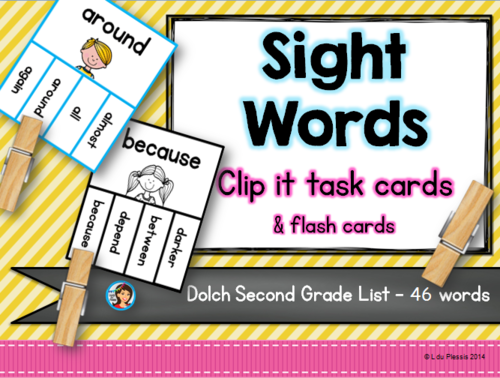 Sight Words Dolch Clip it Cards (Second Grade List)