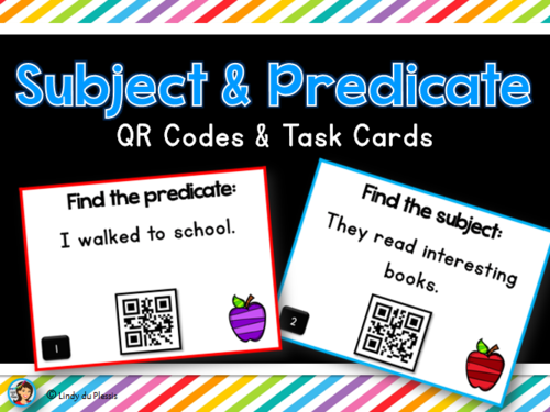 Subject and Predicate Task Cards