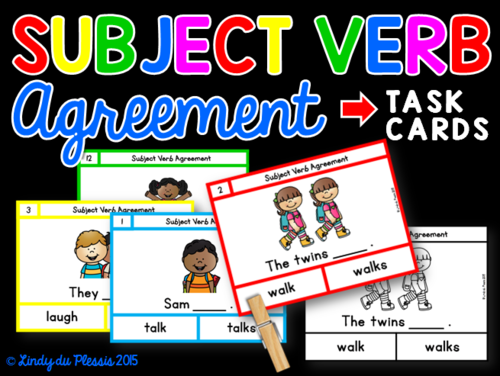 Subject-Verb Agreement  Task Cards 