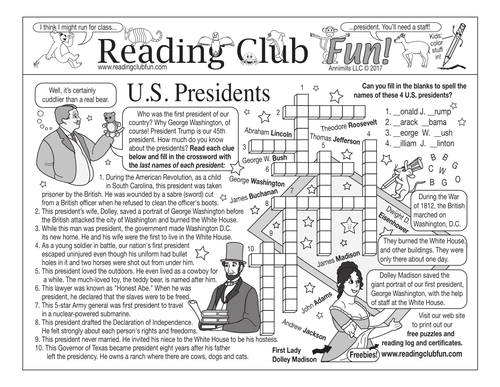 Presidents Day Two-Page Activity Set