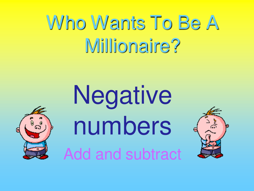 Millionaire - operations with negatives - easy and hard versions