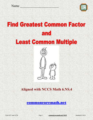 Finding Greatest Common Factors and Least Common Multiples - NCCS Math 6.NS.4
