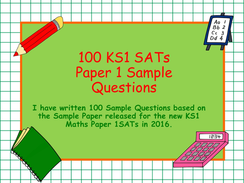 New 2016 KS1 Sample  Maths Arithmetic Paper 1 and Questions