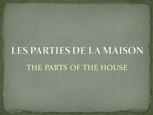 House parts names in French.