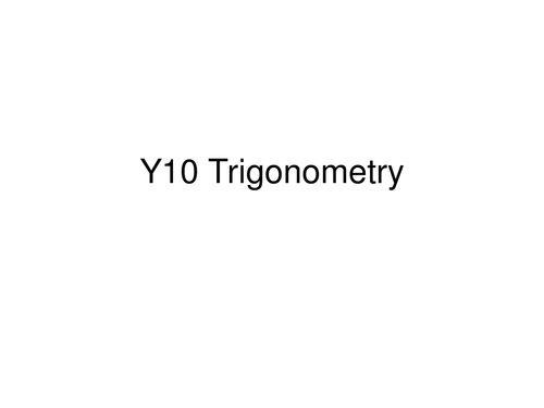 Y10/11 Trigonometry summary
