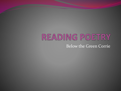 GCSE Poetry Below the Green Corrie PPT