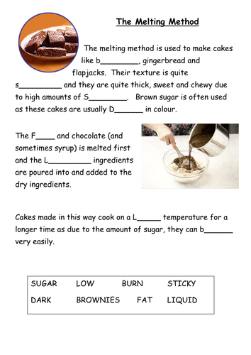 Melting method and Puddings research task