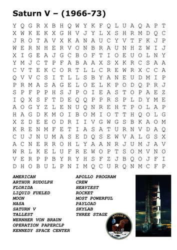 Saturn V Word Search 