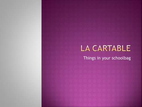 Le Cartable-The schoolbag!