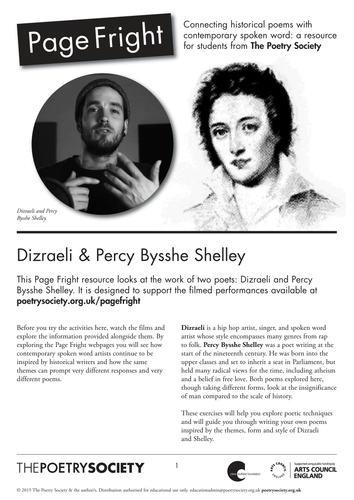 Page Fright:  Dizraeli and Percy Bysshe Shelley