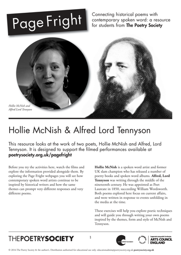 Page Fright: Holly McNish and Tennyson