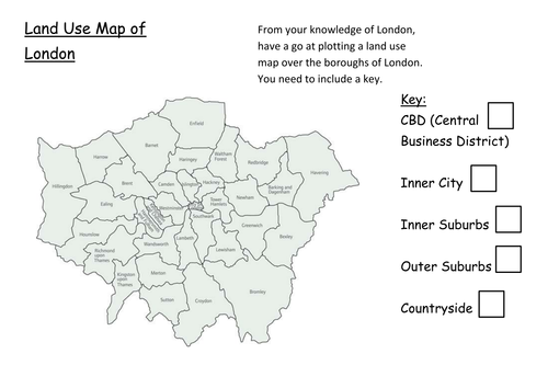 Land Use Map of London Worksheet