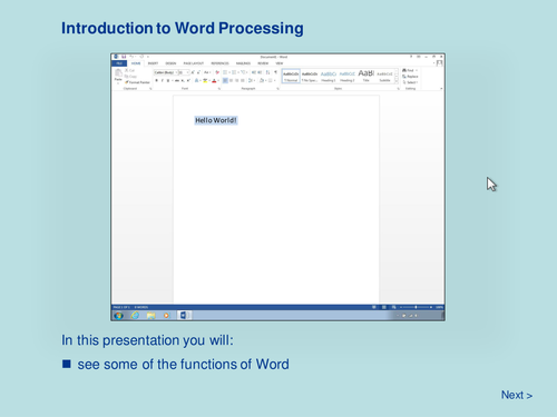 Word Processing - Introduction to Word Processing