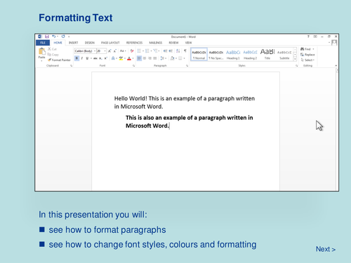 assignment 1.1 word processing formatting text