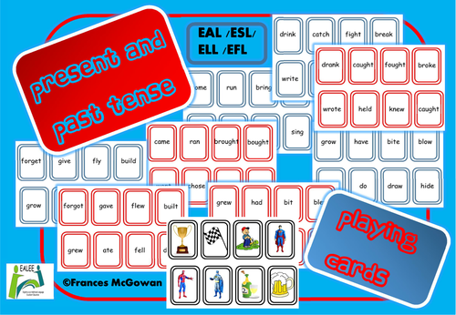Present and Irregular Past Tense Playing Cards for EAL/ESL/ELL/EFL 
