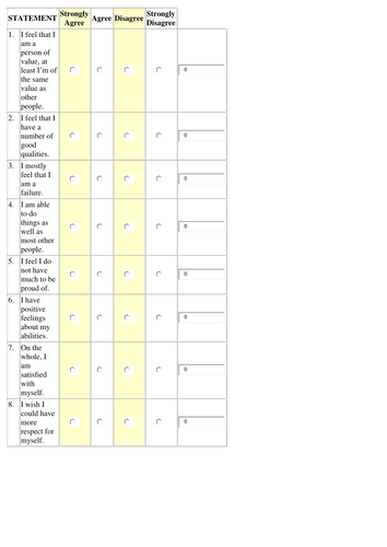 Self Esteem Test KS3