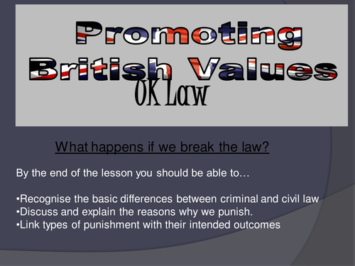 PROMOTING BRITISH VALUES     Criminal and Civil Law PPT 