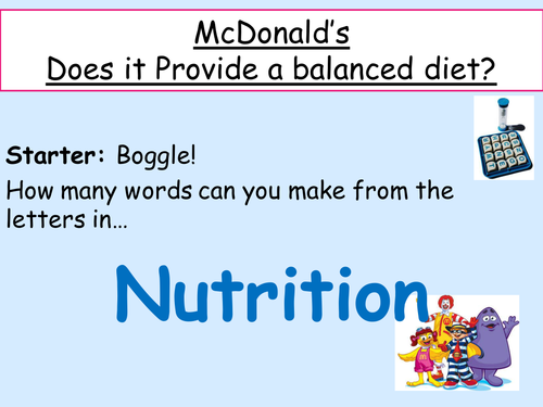 Balanced Diet - Food tests on McDonald's 