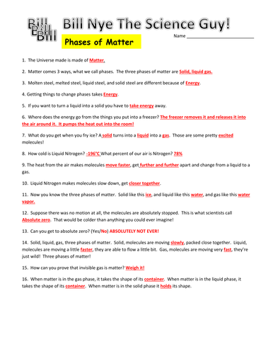 bill-nye-phases-of-matter-video-worksheet-by-mmingels-teaching-resources-tes
