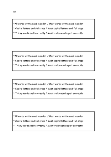 Dictation Success criteria that is differentiated