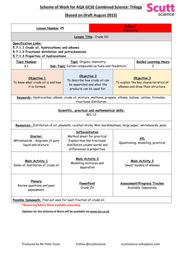 Organic Chemistry GCSE Combined Science Chemistry - Trilogy V1