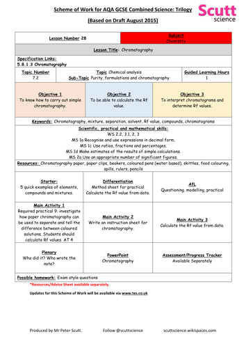 Chemical Analysis GCSE Combined Science Chemistry - Trilogy V1