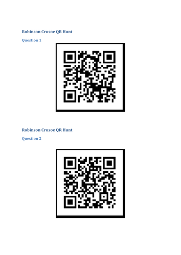 Ratios: Robinson Crusoe QR code hunt (UKS2)