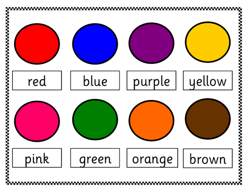 Colour Match Board (word to colour) | Teaching Resources