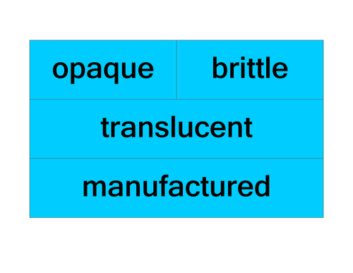 Flash cards for materials vocabulary (Science) | Teaching Resources