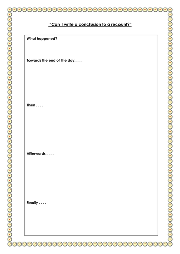 Recount introduction and conclusion  