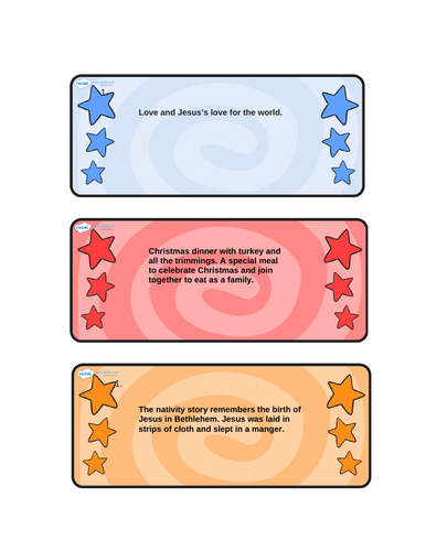 Flashcards of Christmas traditions 