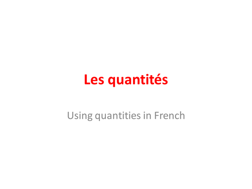 Quantities of food and drink in French 