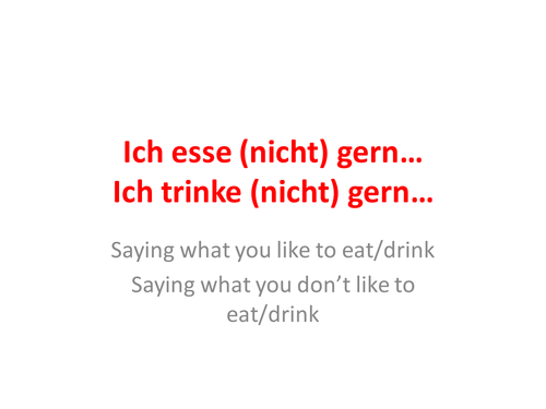 Saying what you like to eat or drink in German
