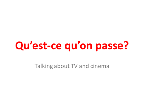 TV programmes & films in French