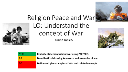 AQA SPEC B UNIT 2  TOPIC 5  RELIGION WAR AND PEACE LESSONS 1-6  Religion and Life Issues
