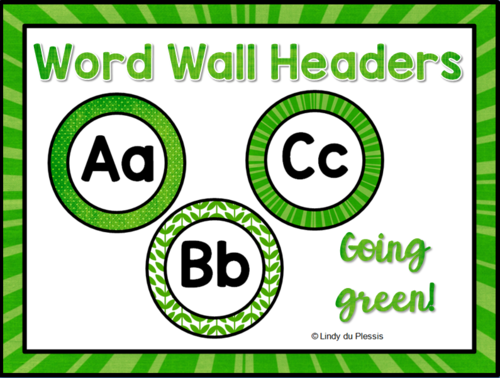 Word Wall Headers (green)