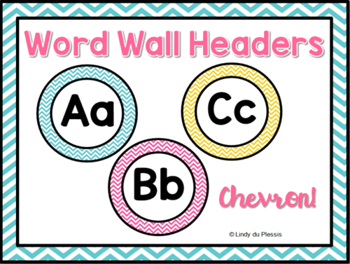 Word Wall Headers (chevron)