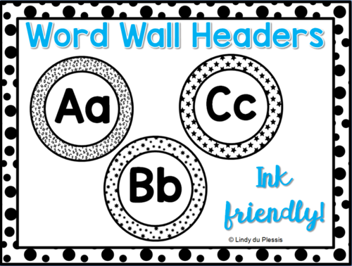 Word Wall Headers (ink friendly)