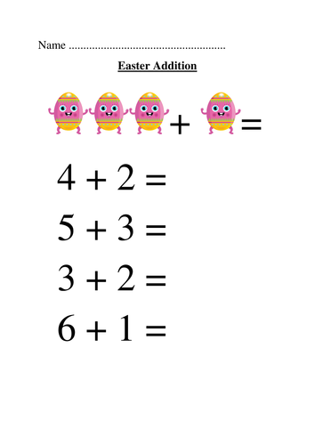 Easter addition, subtraction and sharing activities