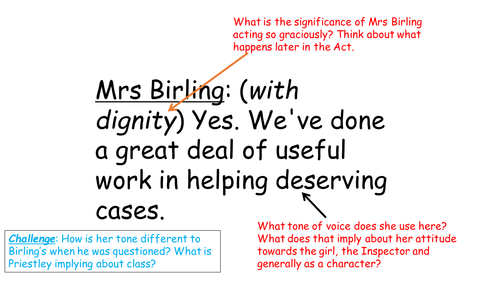Year 9 Gcse An Inspector Calls Mrs Birling Act 2 | Teaching Resources