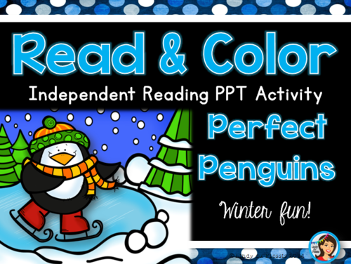 Penguins Read and Color PowerPoint